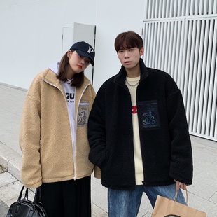 满两件 青少年港风学生棉衣韩版 包邮 新款 羊羔毛外套潮 2025冬装