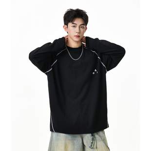 2025秋季 包邮 新款 青少年港风时尚 T恤打底 字母印花长袖 满两件