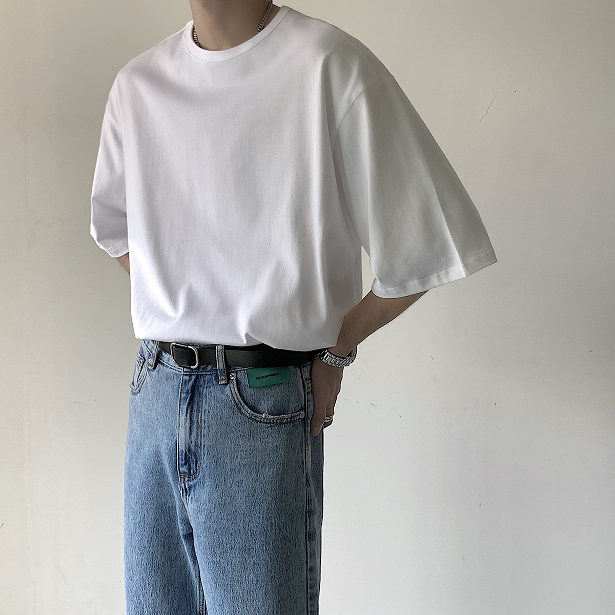 【满两件包邮】2025夏装新款青少年港风学生宽松百搭潮流T恤短袖