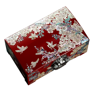 锦贝传说螺钿首饰盒结婚礼物送新人高档精致漆器收纳盒订婚三金盒