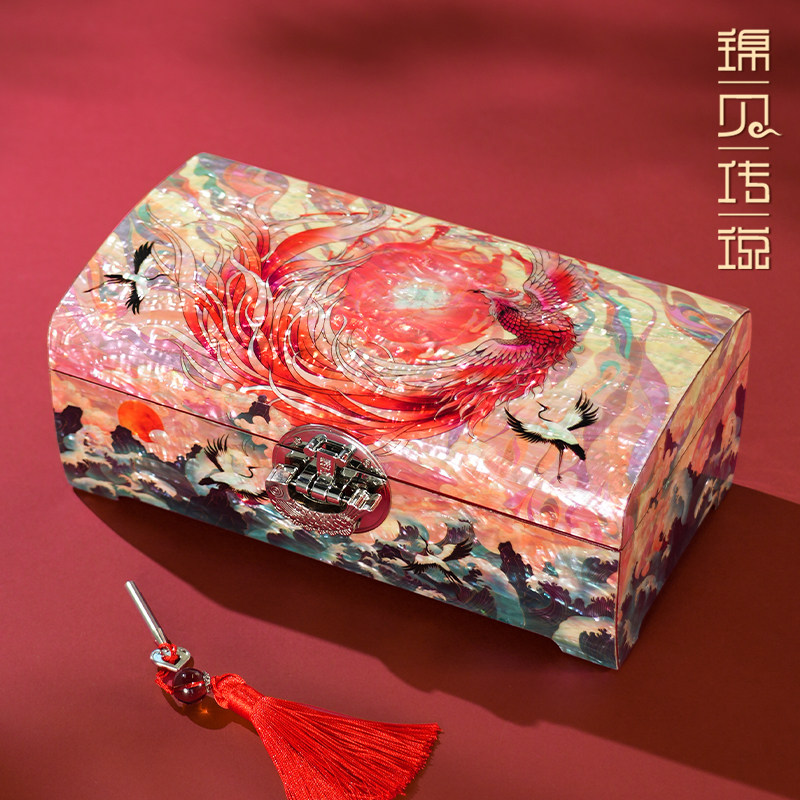 锦贝传说螺钿首饰盒结婚礼物送新人新娘订婚三金收纳盒送闺蜜高档,饰品/流行首饰/时尚饰品新,首饰盒,淘宝优惠券,粉丝福利购,淘宝优惠卷