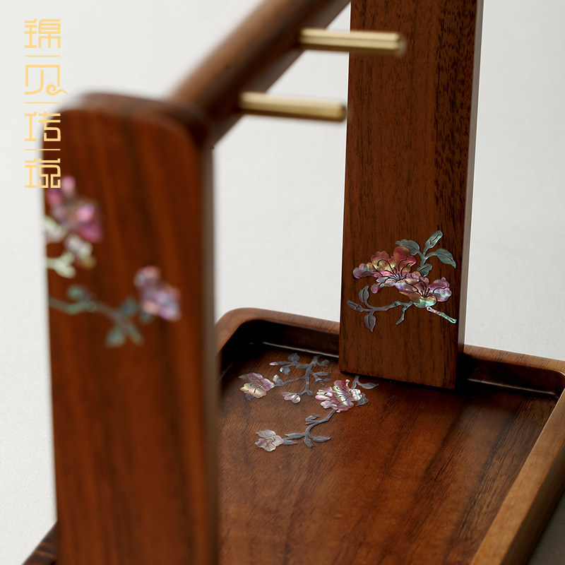 锦贝传说玄关收纳架进门口放钥匙摆件客厅桌面置物收纳盒托盘实木