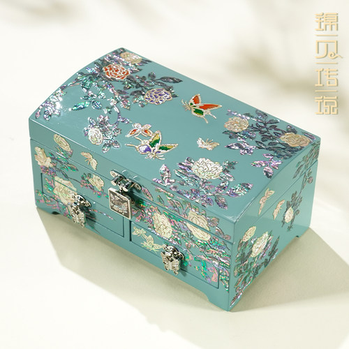 螺钿漆器首饰盒刺绣新款收纳饰品