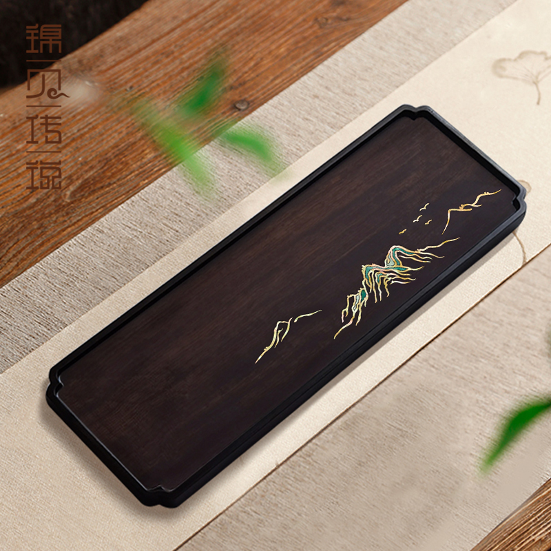 锦贝传说螺钿漆器茶盘家用实木茶具台古风托盘放茶叶杯干泡台茶海