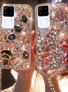 适用于vivos18手机壳VIVOS18PRO高档满钻s18e带水钻y78+奢华女款y35m软壳y77ey76s全包X100/S17S16S15S12S10e