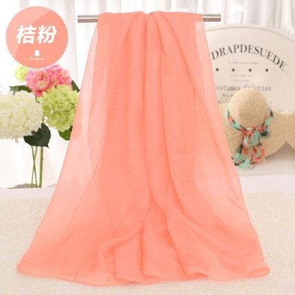 夏季纯色防晒丝巾海边沙滩巾长款春秋披肩女纱巾围巾秋冬季大雪纺
