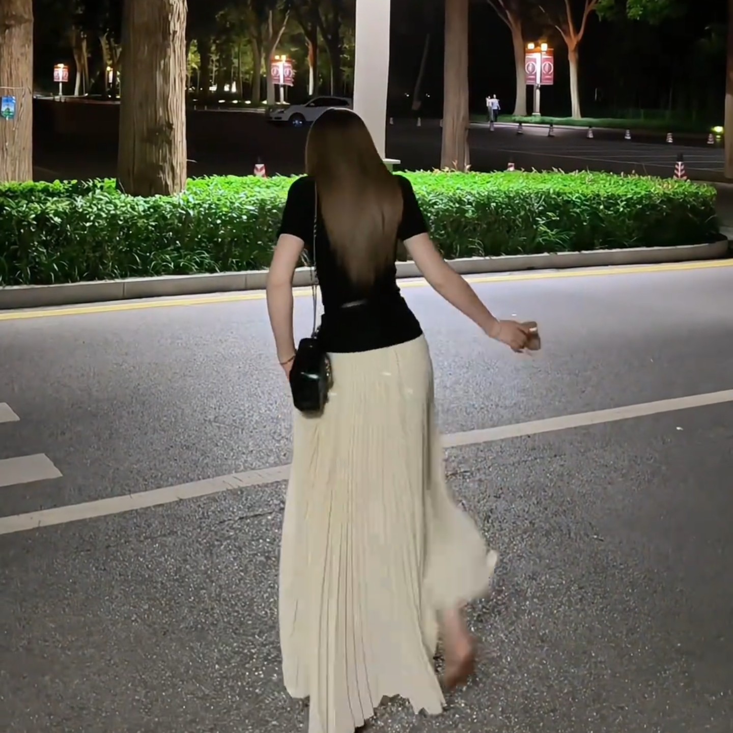 风琴裙均码百褶半身裙仙女气质氛围感压褶A字长裙女雪纺高腰纱裙