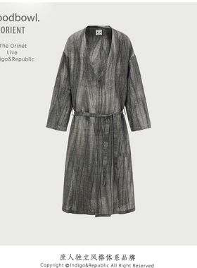 Woodbowl..2024ss Mud Dye Windbrek 泥染 小众棉麻 男士风衣外套