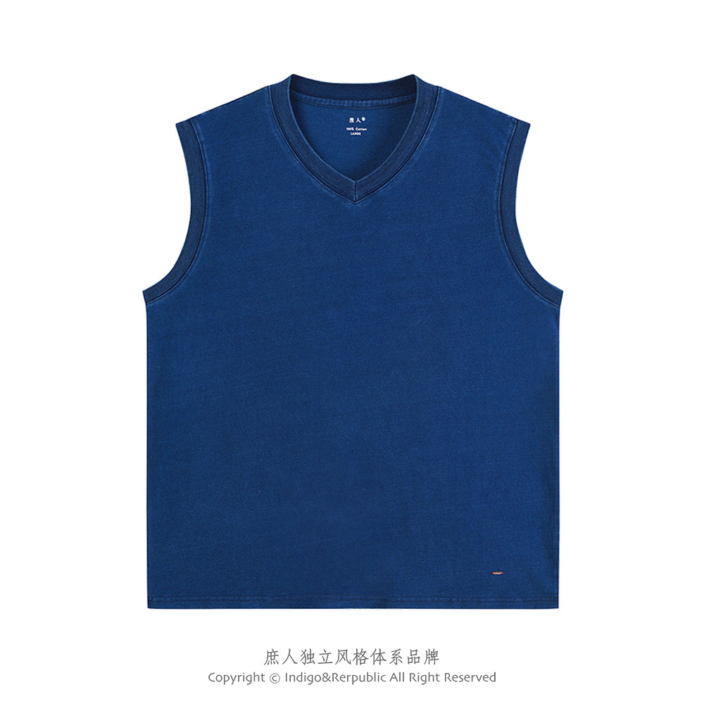 Woodbowl. Sleeveless T-shirts草木植物蓝染 无袖T恤 Indigo TEE