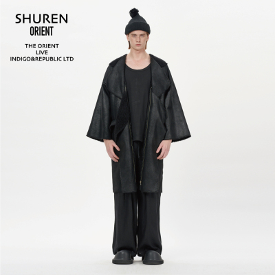 庶人设计款简约宽松皮毛一体大衣