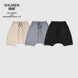 trousers leg 宽松 吊档裤 SR.Lot 阔腿七分裤 Wide