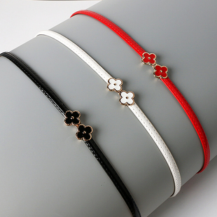 饰连衣裙收腰漆皮小皮带可调节配饰 花朵细腰带女配裙子简约百搭装