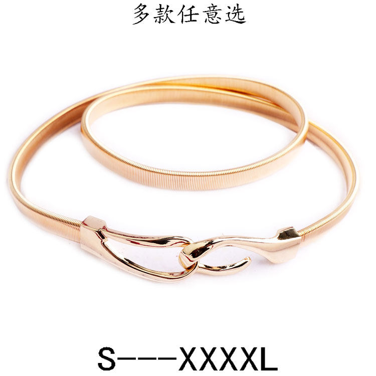 金属弹力松紧大码加长胖mm腰带图片