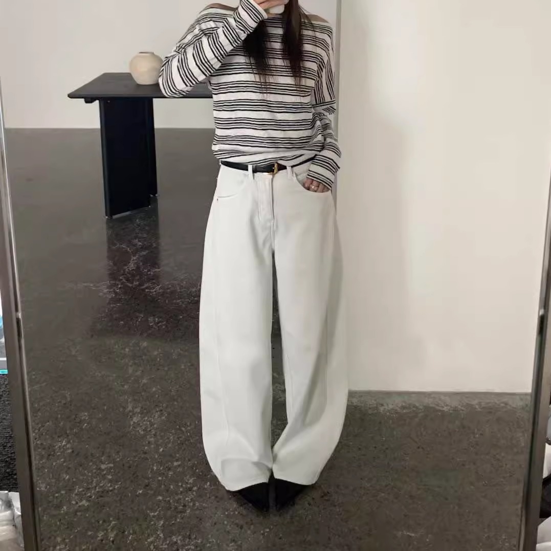 跃酷水泥灰加绒牛仔长裤