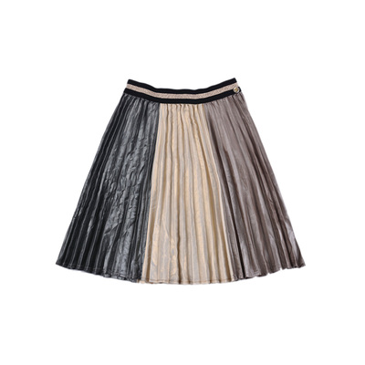 A2482拼色百搭时尚女童潮流休闲半身裙松紧腰舒适中大童短裙A字裙