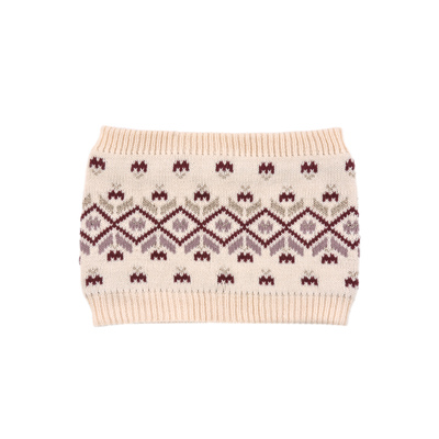 C1047 棉舒适针织女童围巾秋冬季防寒保暖围脖护颈中大童双层