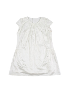 ZK10716 纯色百搭女童婴幼儿宝宝小童宽松简约短袖连衣裙夏季短款