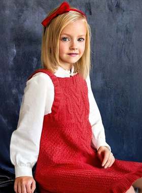 D409 羊毛棉纽绳女童时尚休闲纯色宽松针织背心秋冬季保暖毛衣