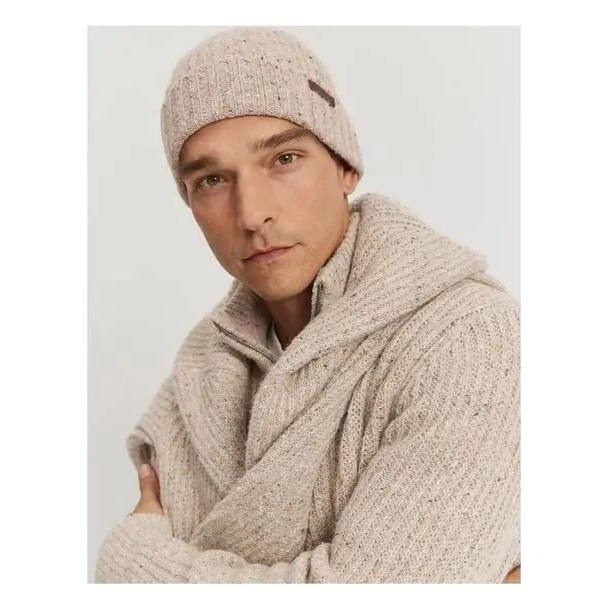 C938 羊毛混纺保暖成人男款针织帽子舒适透气防寒毛线帽秋冬季