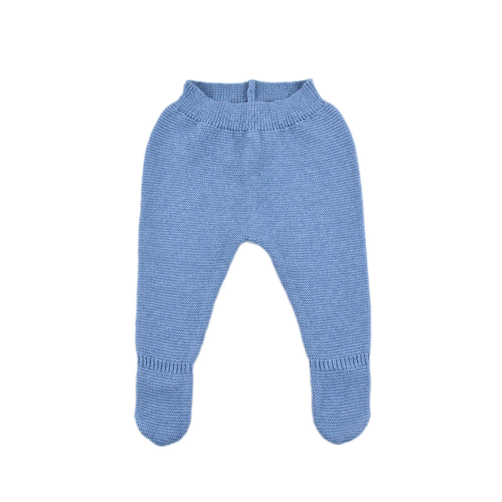 D1193 羊毛棉混纺保暖男季女童百搭针织连脚保暖袜裤小童打底裤