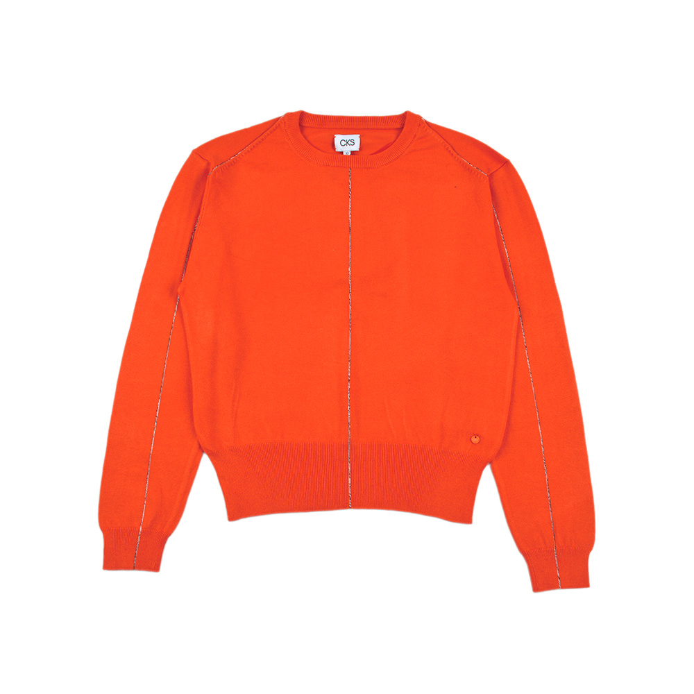 D984 女童时尚百搭圆领长袖套头中大童舒适透气上衣针织衫毛衣