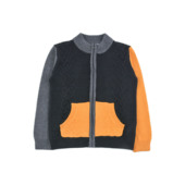 D1710 中小童毛衣 百搭半高领拉链开衫 羊毛针织衫 男童撞色时尚