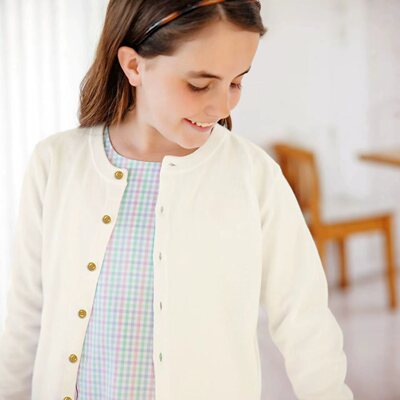 D1645 棉舒适针织衫男女童新生婴幼儿中小童毛衣圆领长袖开衫上衣