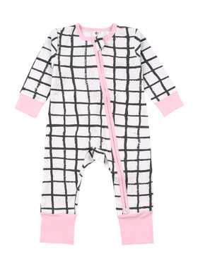 A1192 双色有机竹棉婴儿宝宝男女童连体哈衣爬服新生儿幼儿