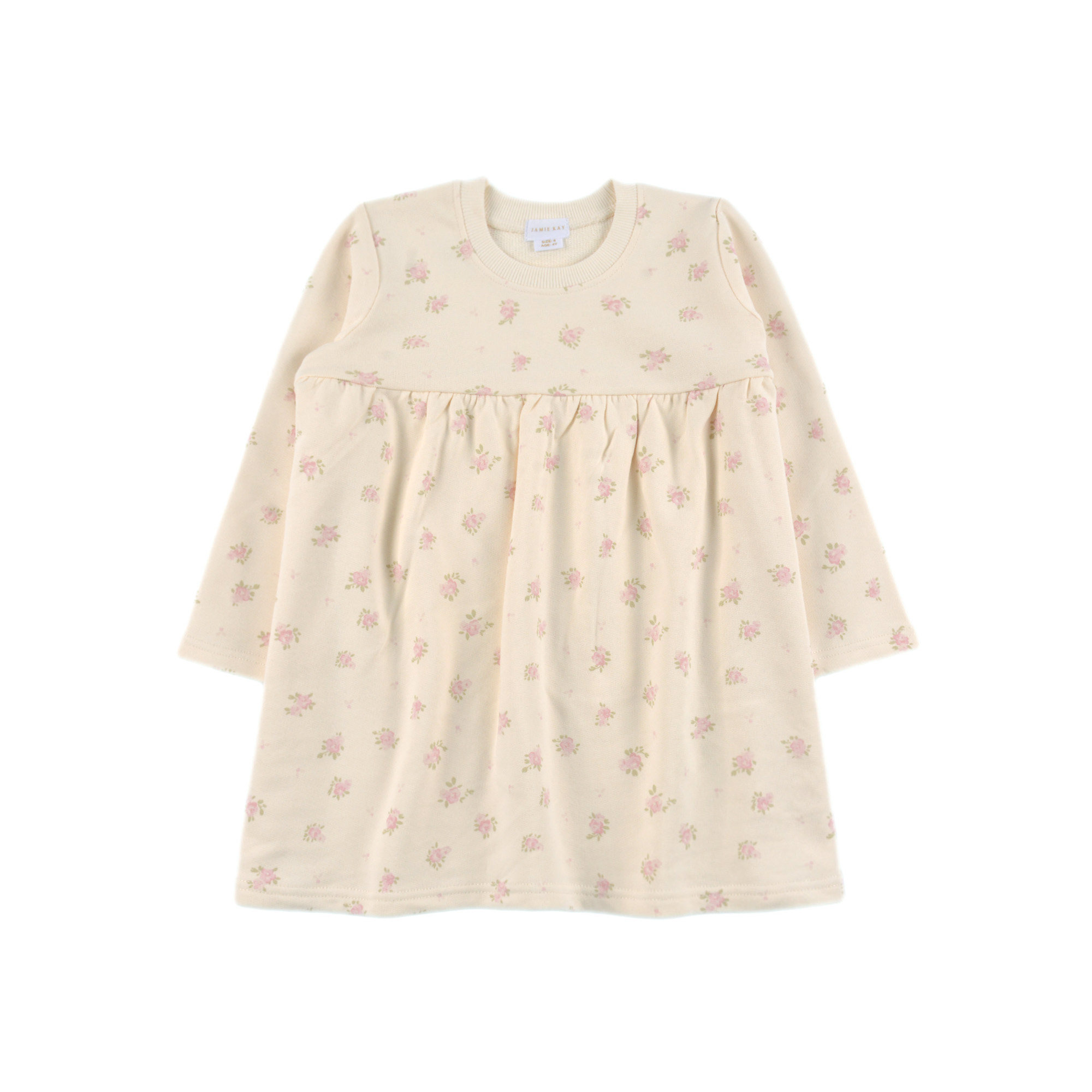 A2594 有机棉女童碎花精致甜美连衣裙套头长袖中小童婴幼儿百搭