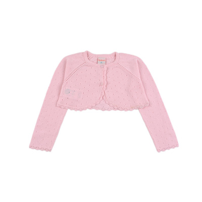 D1282 纯棉女童针织衫披肩礼服外搭披风毛衣圆领长袖开衫中小童