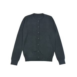 开衫 毛衣圆领长袖 纯色舒适透气上衣 女童春秋针织开衫 D959两色