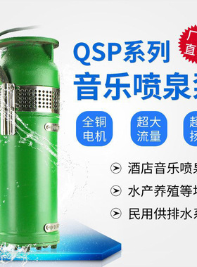 QSP30-40/2-5.5公园景观喷泉专用潜水泵40-30QSPF全不锈钢喷泉泵