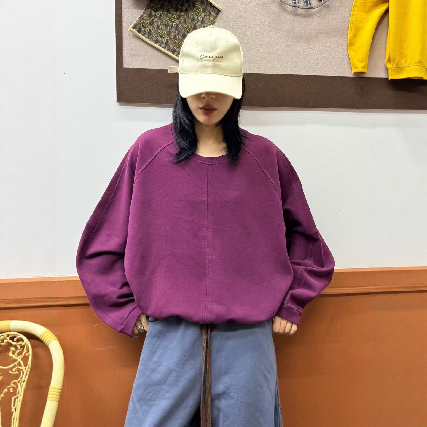 欧版时尚卫衣女2026秋季新款宽松慵懒圆领百搭长袖套头上衣
