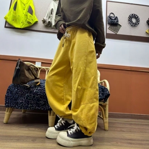 欧版高腰显瘦百搭萝卜卫裤女