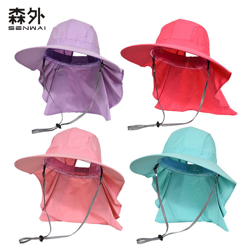 遮阳防晒帽子男女户外大檐渔夫帽夏季采茶帽防紫外线太阳帽钓鱼帽