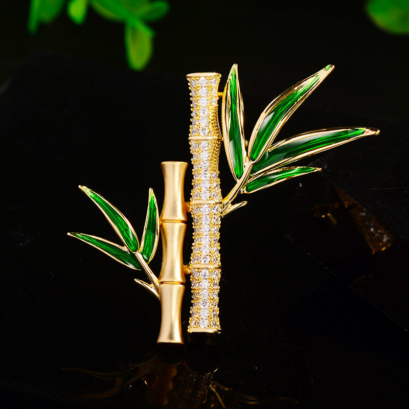 中国风气质绿竹子胸针珐琅彩绘高档女胸花大衣别针装饰品毛衣配饰,饰品/流行首饰/时尚饰品新,胸针,淘宝优惠券,粉丝福利购,淘宝优惠卷