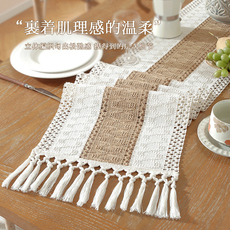 仿麻桌旗轻奢高级茶席中古电视柜盖布复古长条茶几盖巾新中式台布,居家布艺,桌旗,淘宝优惠券,粉丝福利购,淘宝优惠卷