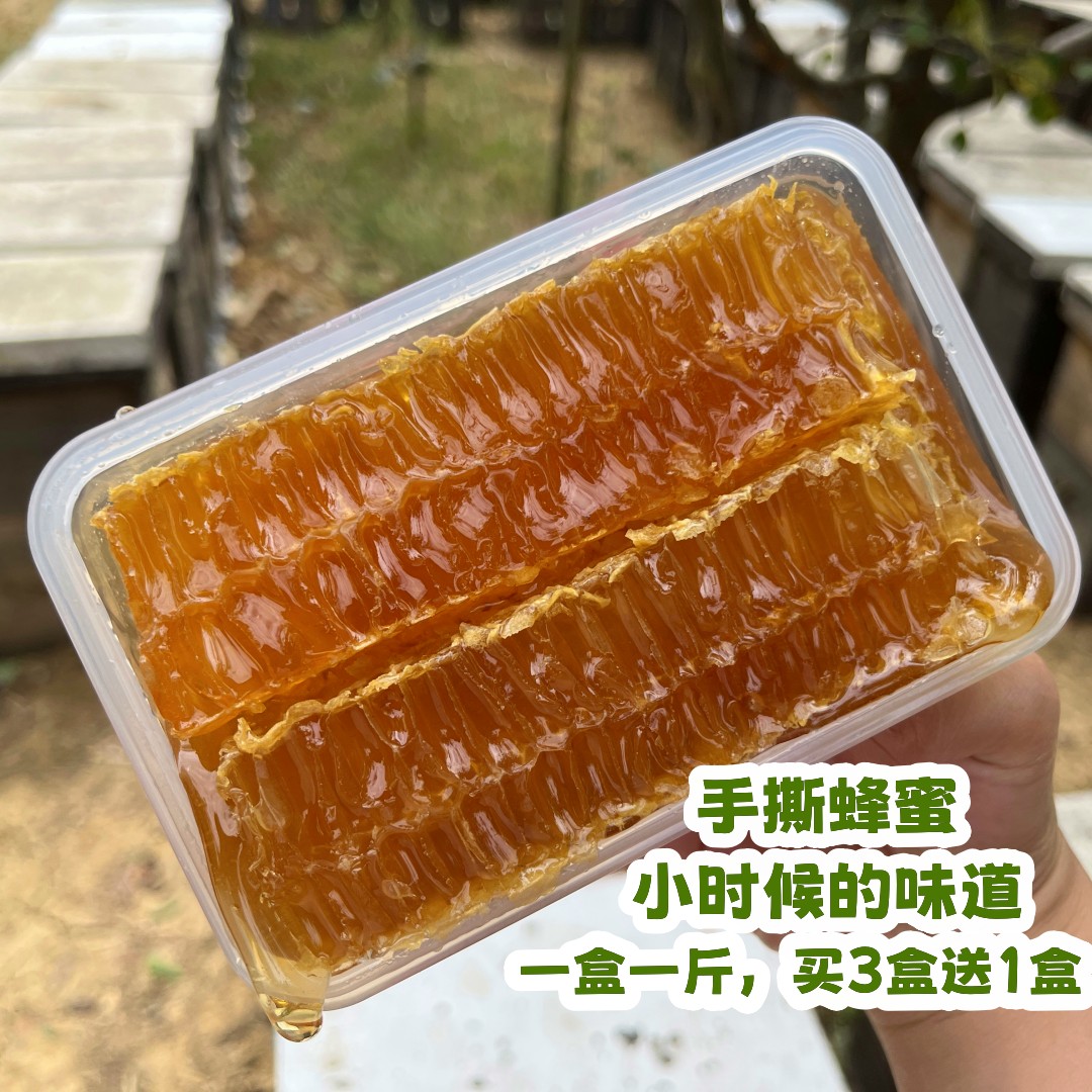 【9月现切新上架】【无巢础·原生态·手撕蜂巢蜜·买3送1】500g