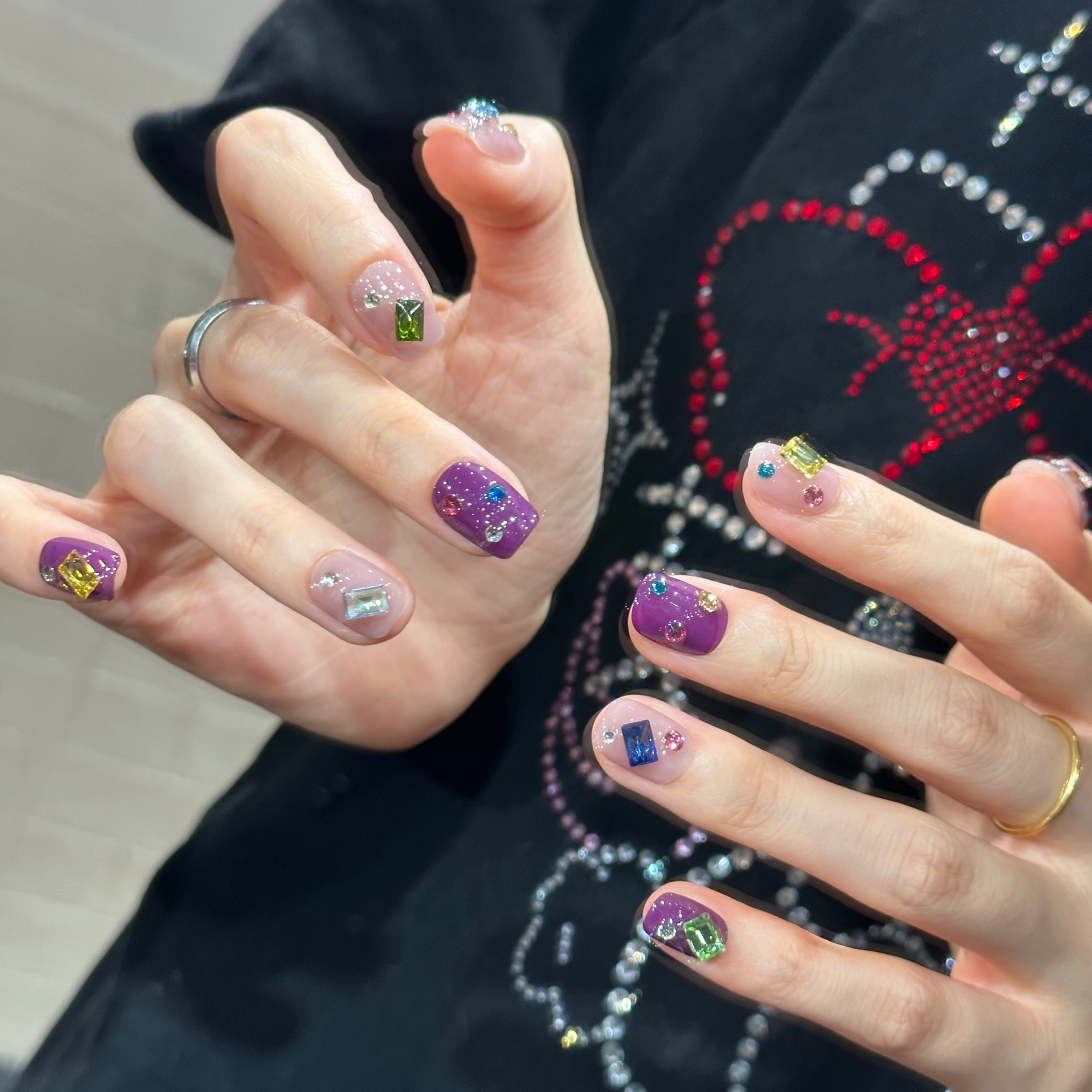 喵公子紫芋刨冰纯手工穿戴甲高级感美甲贴片成品可拆卸假指甲