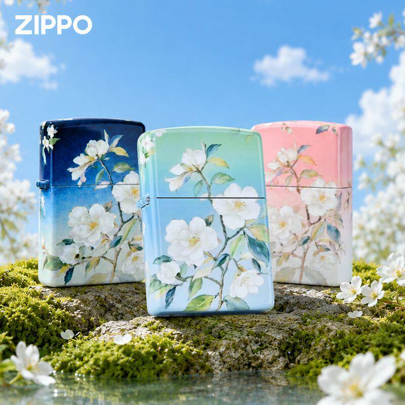 ZIPPO打火机正版个性彩印茉莉 花约莫离送男生七夕生日礼物