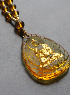 古法琉璃挂饰佛祖吊坠项链