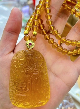 古法琉璃关公108颗琉璃珠项链