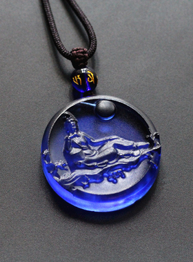 古法男女款琉璃观自在菩萨吊坠