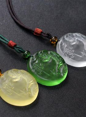 古法男女款琉璃吊坠达摩祖师复古