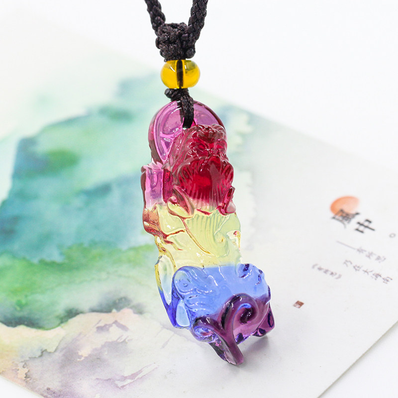 霸气招财进宝貔貅琉璃吊坠项链