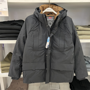 班尼路羽绒服男装秋冬连帽加厚羽绒服可拆帽舒适百搭保暖羽绒外套