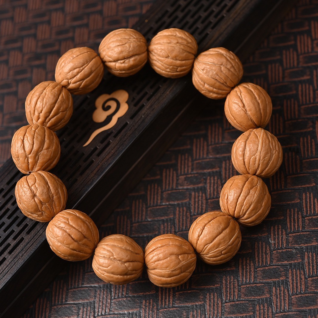 新品现货原色猴头核桃手链学生盘玩文玩佛珠网红男女同款猴头手串