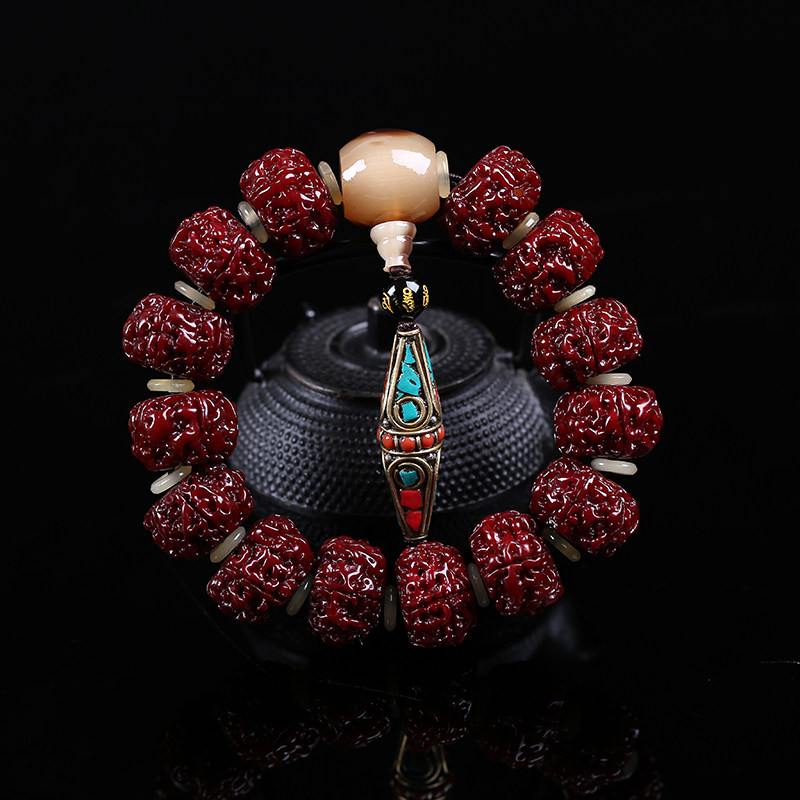 正宗尼泊尔六瓣机刷包浆金刚菩提籽手串手链文玩佛珠包浆玉化男女