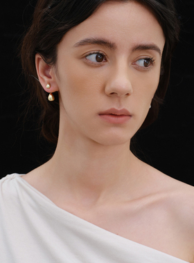 JILIFANG静奢老钱风高级感简约气质欧美小众水滴耳钉法式百搭耳环