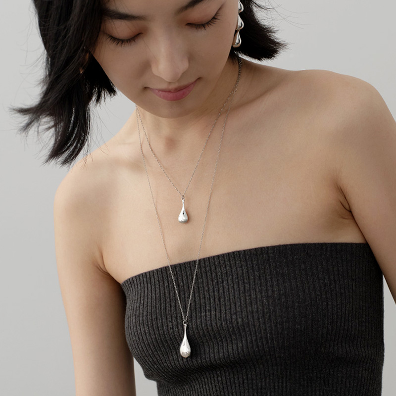 JILIFANG小众设计水滴吊坠项链